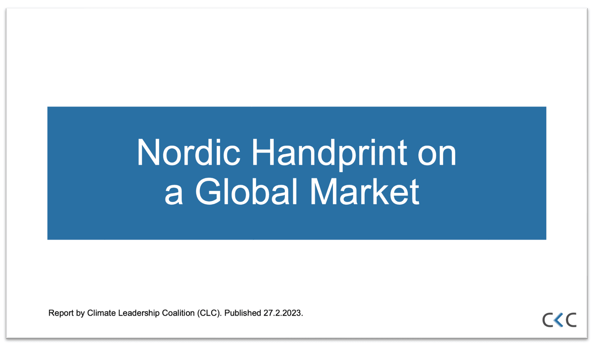 PDF cover image for Nordic Handprint on a Global Market